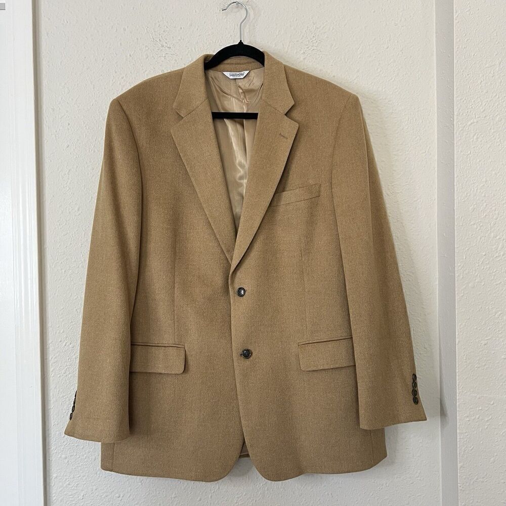 JOSEPH FEISS Mens Camel Hair Blazer Suit Size 46L Sport Coat Casual Jacket - Picture 3 of 12